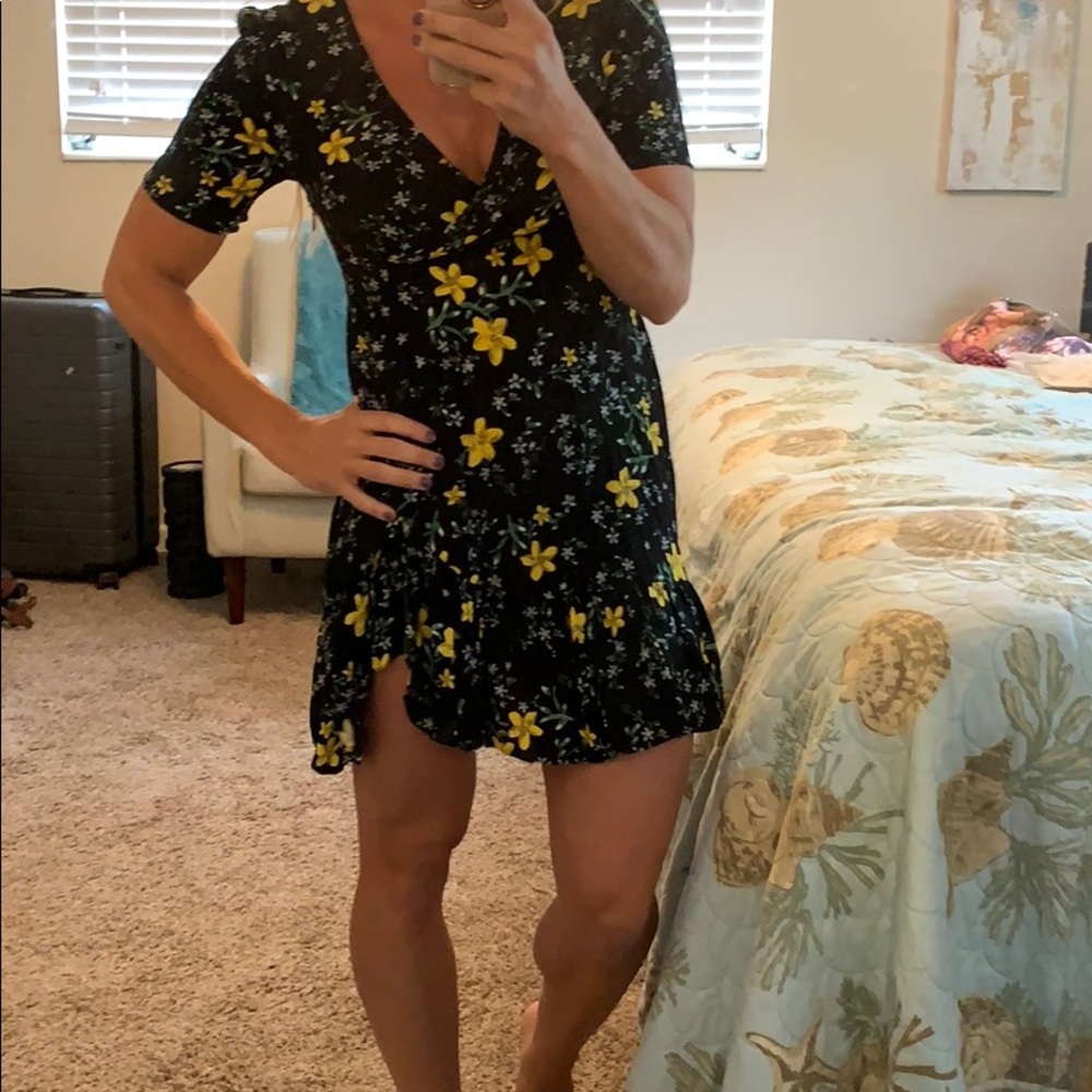 Black flowered dress